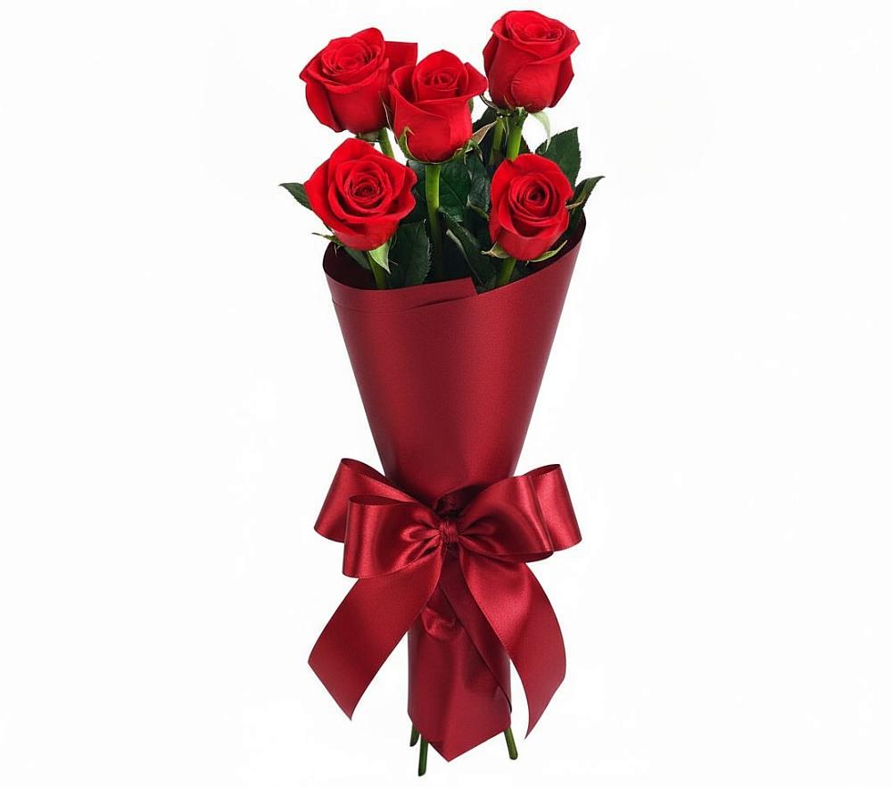 Букет 5 Красных роз Эдлесс Лав в Мончегорске