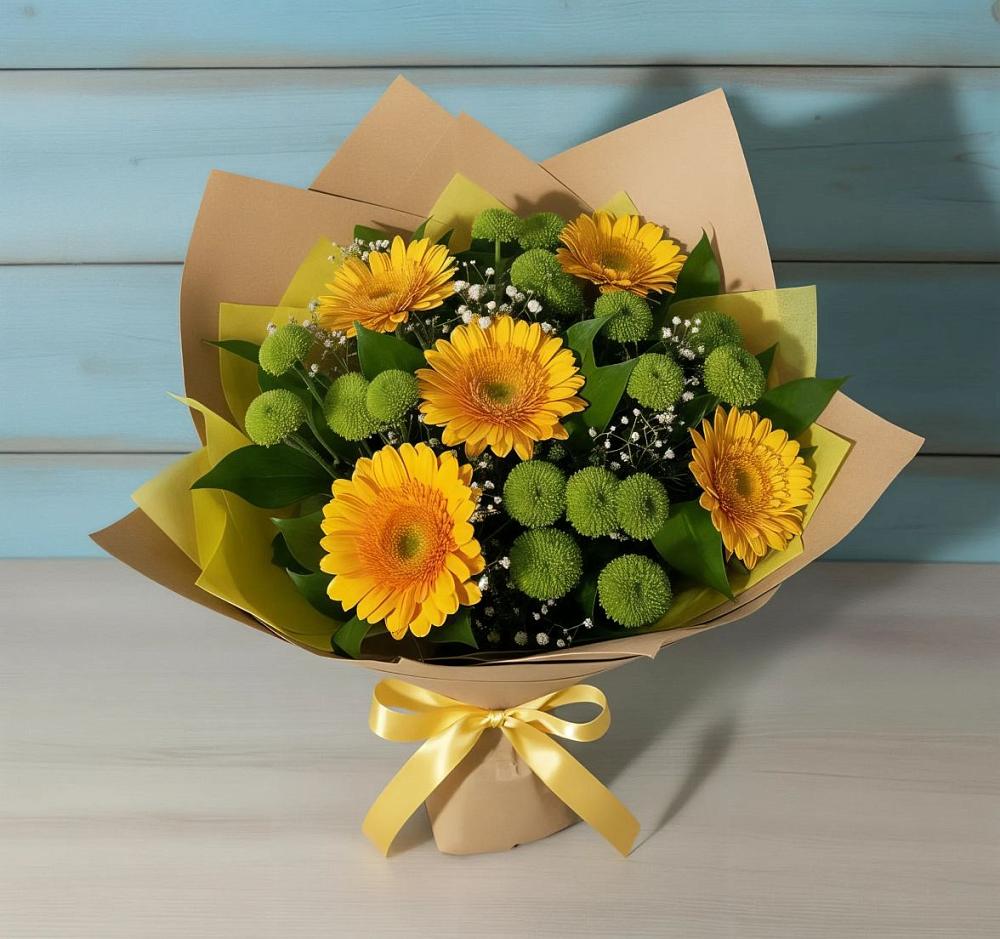 Букет цветов из: Герберы и Хризантемы в Мончегорске