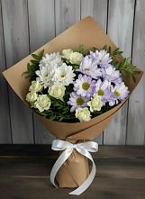 Букет цветов из:  Хризантемы и Розы в Мончегорске