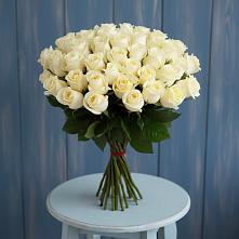 Букет 51 Белая роза Эдлесс Лав в Мончегорске