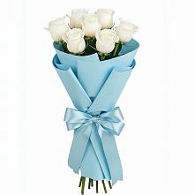 Букет 7 белых роз Проуд в Мончегорске