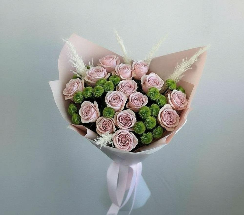 Букет цветов из: Розы и Хризантемы в Мончегорске