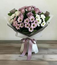 Букет цветов из:  Хризантемы и Розы в Мончегорске