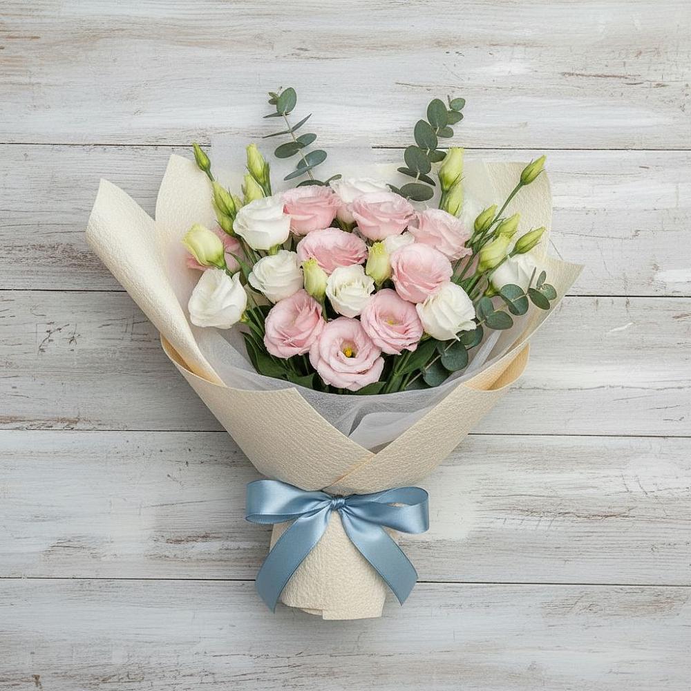 Букет цветов из: Лизиантусы в Мончегорске